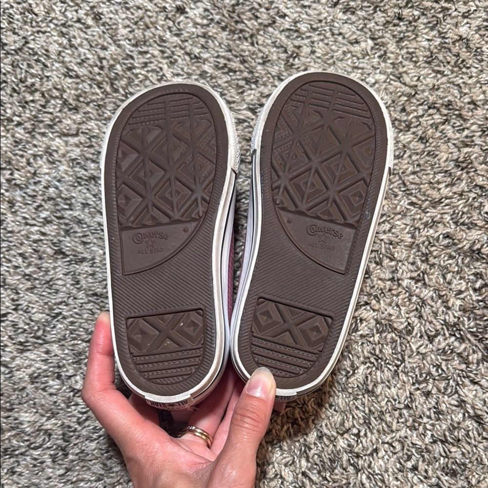 Converse All Star Pink Glitter Velcro Sneakers - Picture 5 of 5